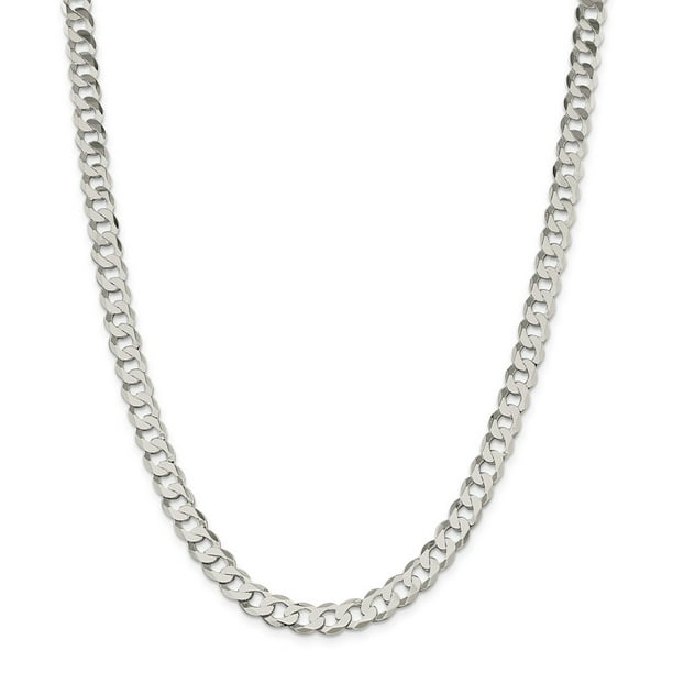 with Secure Lobster Lock Clasp Jewel Tie 925 Sterling Silver 8mm Cuban Curb Chain Necklace 